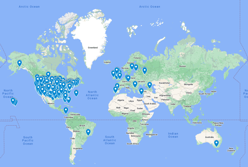 Screenshot of Rutgers Turf Alumni Map