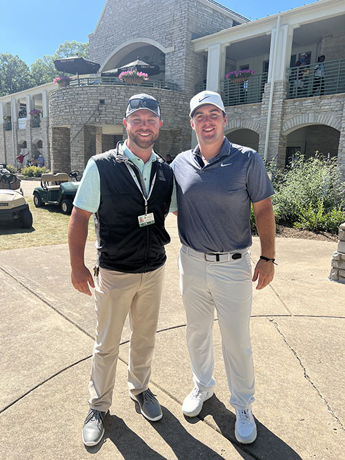 Rutgers Turf alumnus Andrew Cooper with pro golfer Chris Gotterup