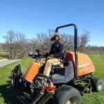 Anthony Sherman on mower