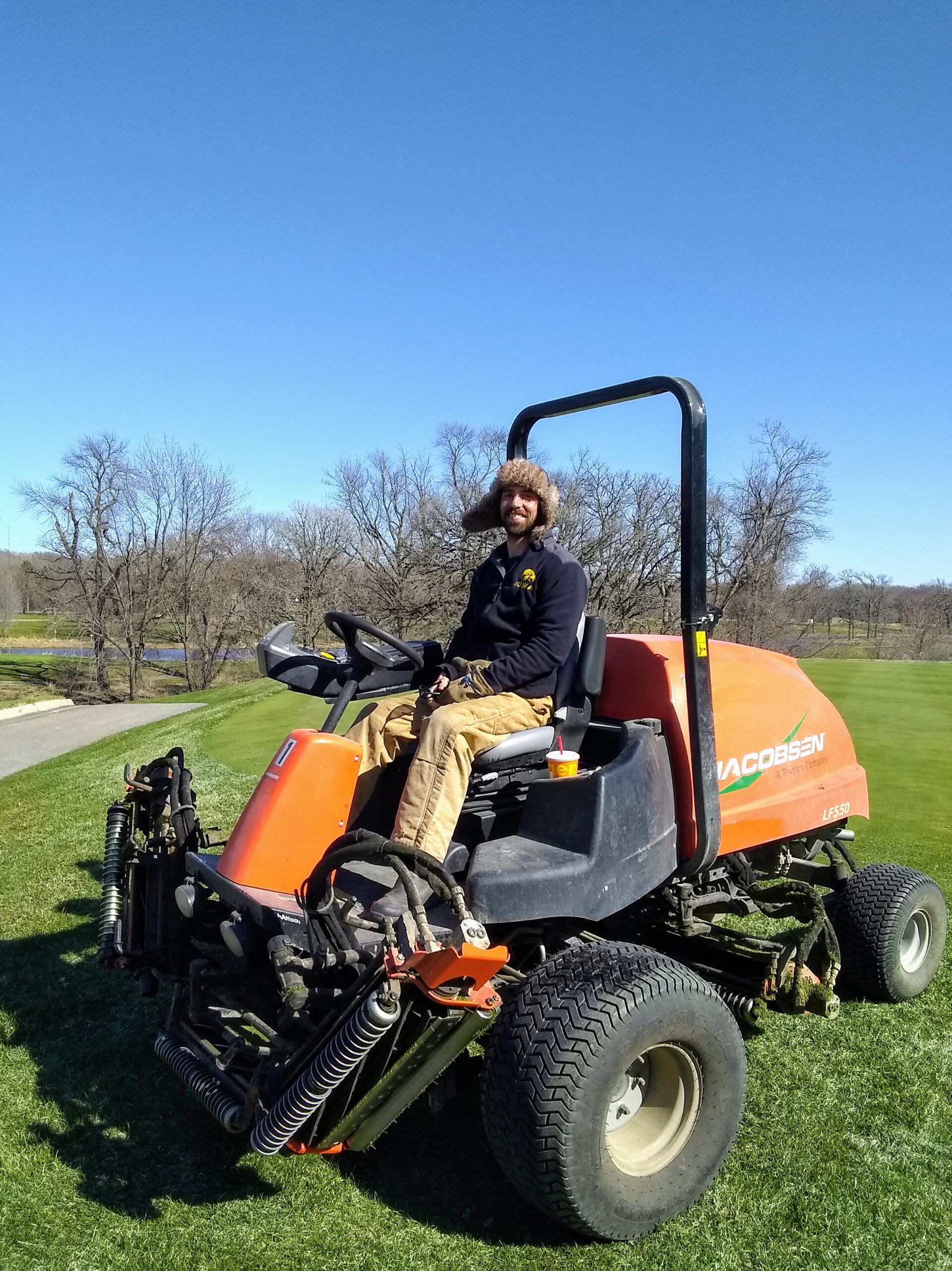 Anthony Sherman on mower