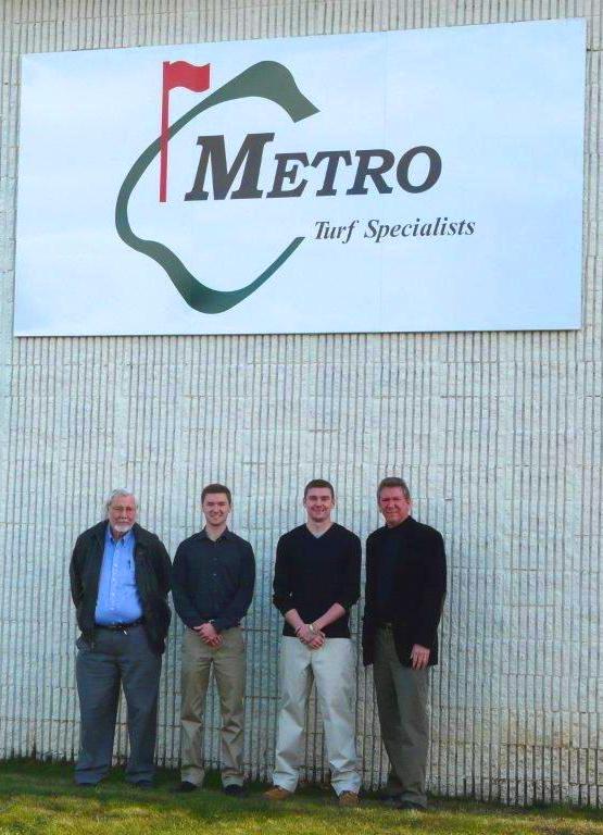 Richard, Richard, Todd and Scott Apgar standing next to Metro Turf Specialists sign