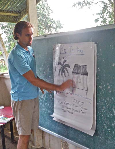 K.C. Murray taught Kuite people as part of his Peace Corps mission.