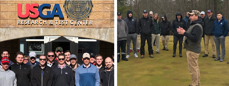 Rutgers Turf students at the USGA Research & Test Center and on a golf course tour
