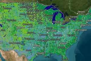 US Nationwide map of wetlands