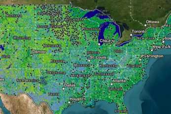US Nationwide map of wetlands