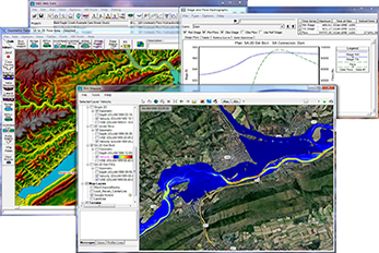 Screenshots of HEC RAS software