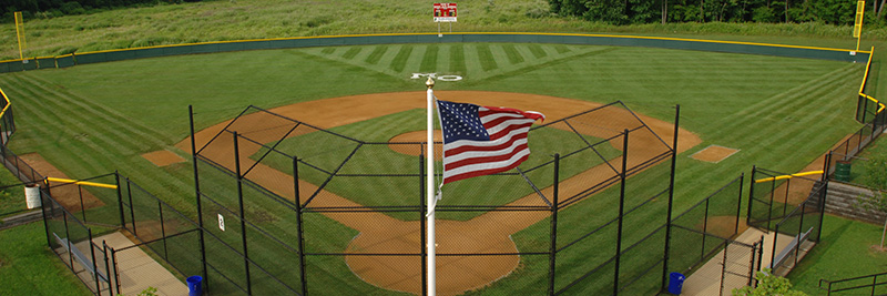  American flag flying over Mount Olive Township Baseball Field