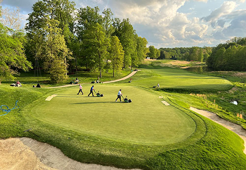 Mowing at the 2022 Wells Fargo Championship