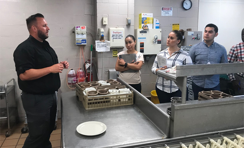 EPH students participate in a mock food establishment inspection at a Rutgers dining hall
