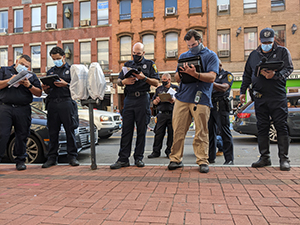 Police officers taking noise training