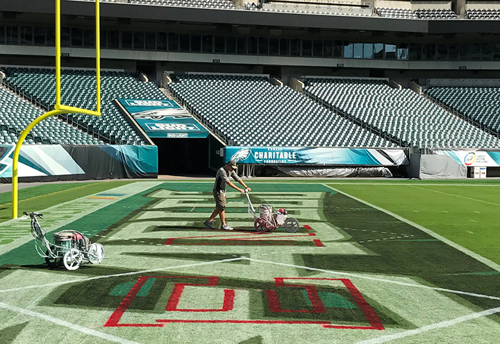 Painting the End Zone at Lincoln Financial Field