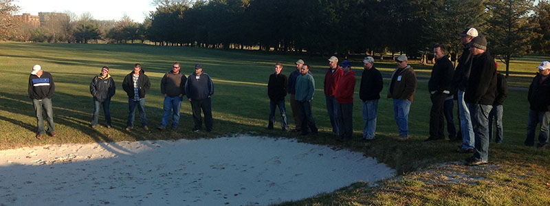 Turf students on a tour of the Rutgers University Golf Course