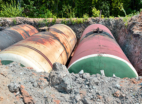 Underground storage tanks that are buried in the ground