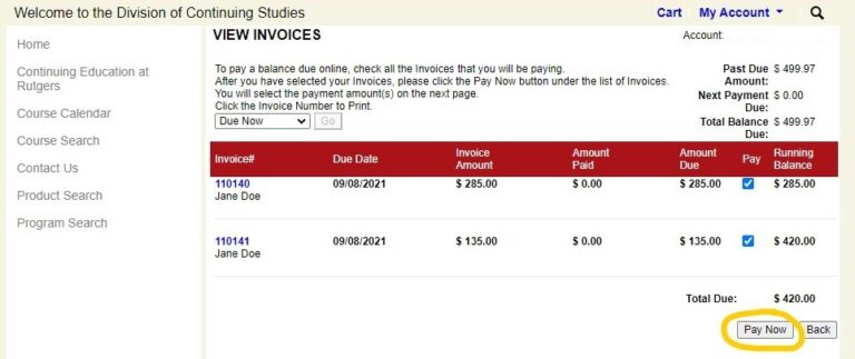 Cpe Invoice How to Register for Courses – Rutgers NJAES Office of Continuing ...