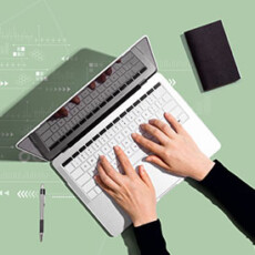 <a href="/computer">Computer Skills</a> Hands typing on laptop keyboard