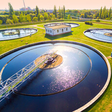 <a href="/water-wastewater">Drinking Water & Wastewater</a> Aerial view of Wastewater Operations Plant