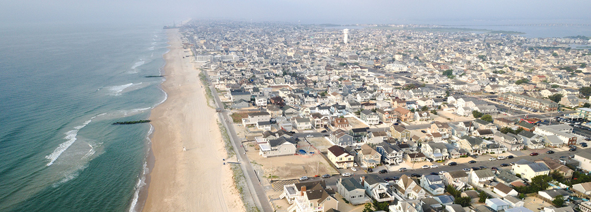 Aerial view of the NJ coast line