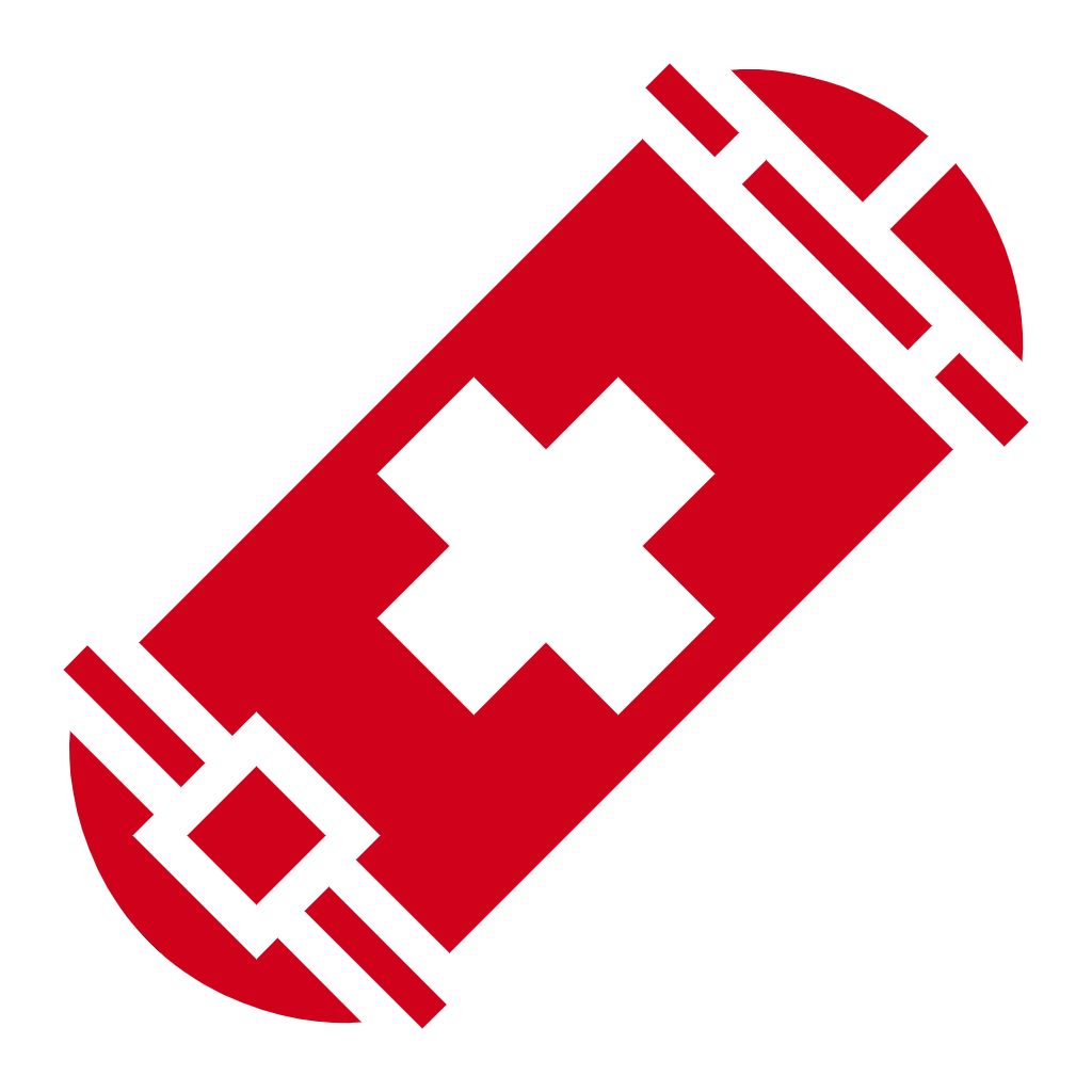 red icon with white cross representing epidemiology