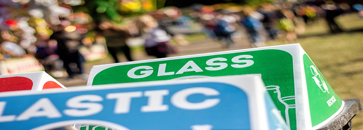 Recycling Bins At Public Festival Event