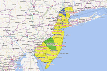Map of New Jersey flood zones