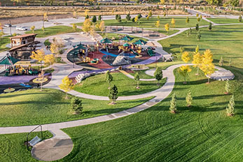park and playground aerial view