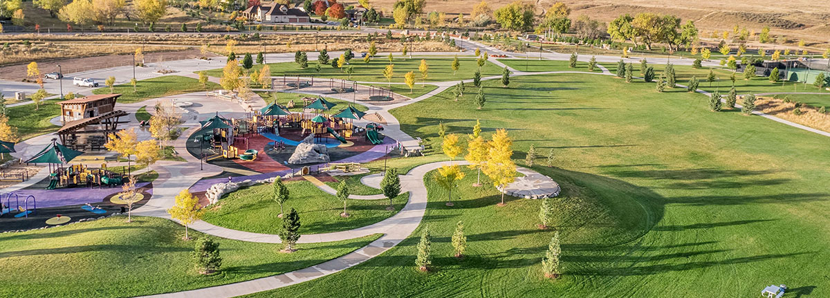 park and playground aerial view