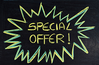 special offer written on chalkboard