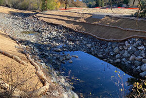 streambank restoration project in progress