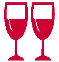 Two red wine glasses icon
